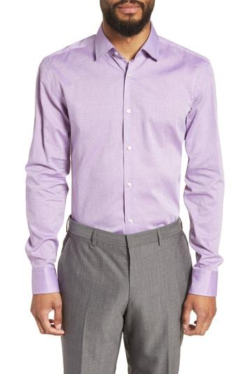 Men's Boss Jenno Slim Fit Pattern Dress Shirt .5 - Pink