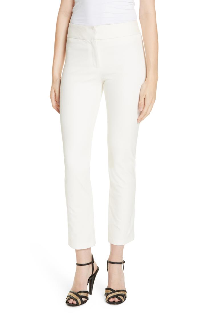 Women's Veronica Beard Rumi Slim Leg Pants - Ivory