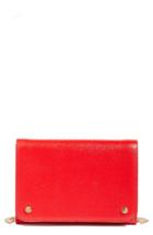 Women's Nordstrom Leather Wallet On A Chain - Red