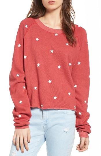 Women's Wildfox Football Star Monte Sweatshirt - Red