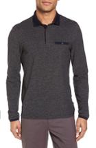 Men's Ted Baker London Chella Trim Fit Long Sleeve Polo (s) - Black