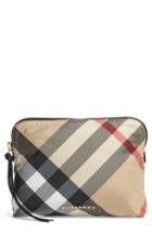 Burberry Large Check Zip Pouch - Brown