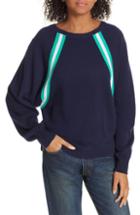 Women's Allude Stripe Raglan Wool & Cashmere Sweater - Blue