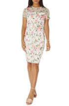 Women's Dorothy Perkins Floral Embroidered Sheath Dress Us / 8 Uk - White