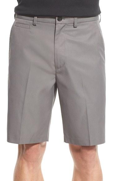 Men's Nordstrom Men's Shop Flat Front Performance Shorts - Grey