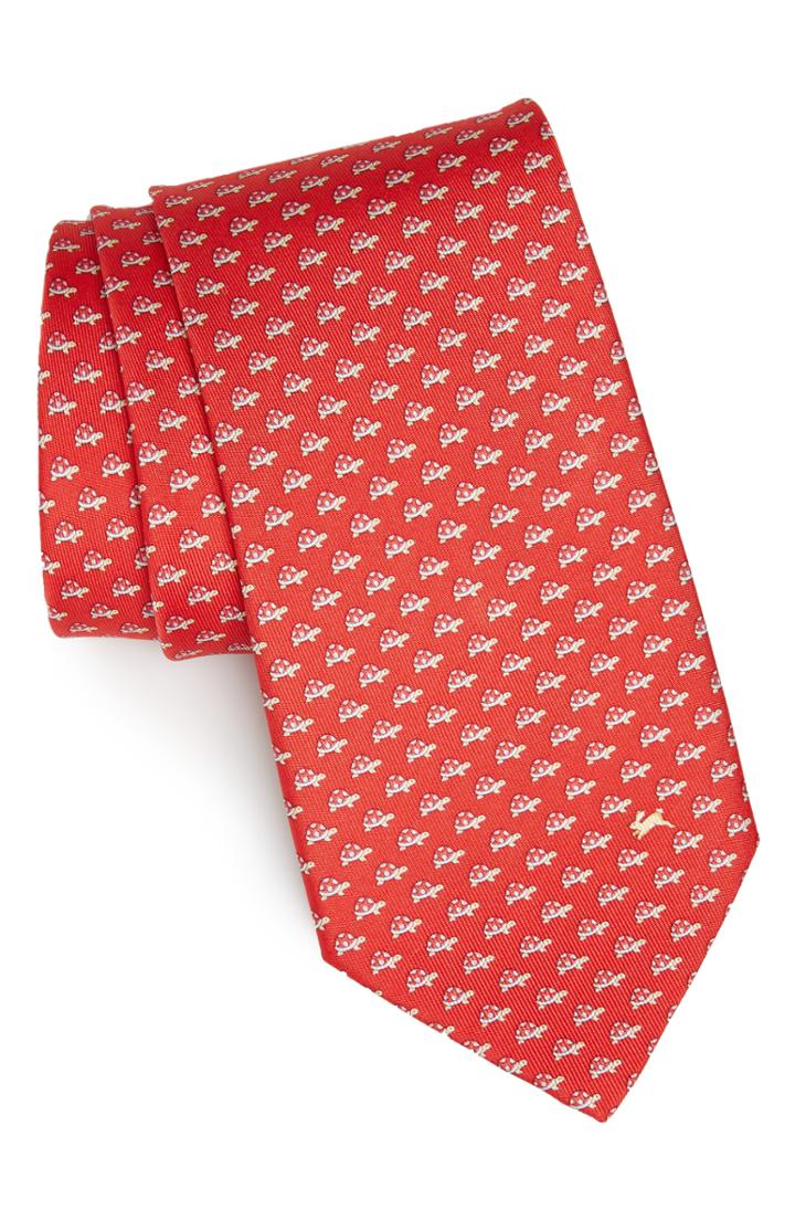 Men's Salvatore Ferragamo Gaudio Print Silk Tie, Size - Red