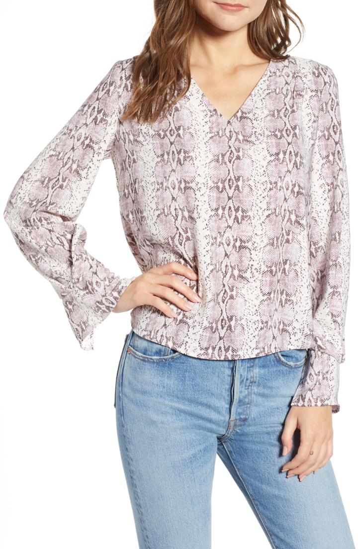 Women's Chelsea28 Pintuck Detail Split Sleeve Blouse, Size - Pink