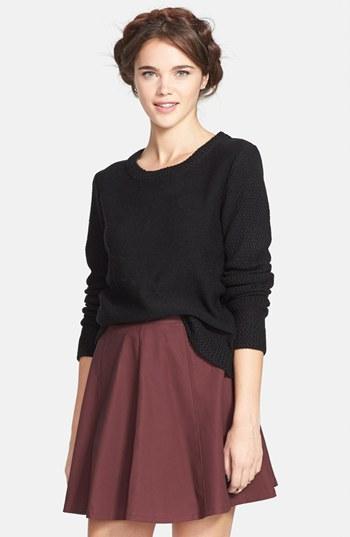 Lily White Faux Leather Skater Skirt (juniors) Oxblood Red