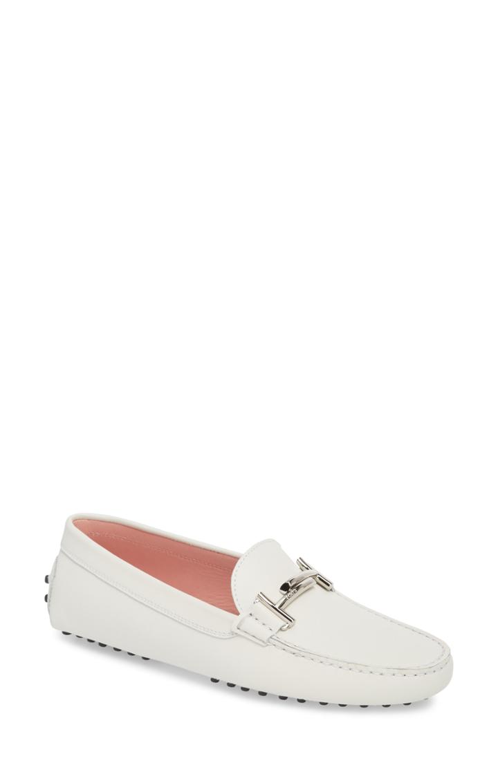 Women's Tod's Gommini Double T Driving Moccasin Us / 36eu - White