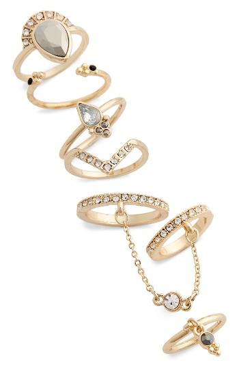 Women's Topshop 6-pack Crystal Rings