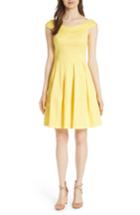 Women's Ted Baker London Jullee Off The Shoulder Stretch Cotton Dress - Yellow