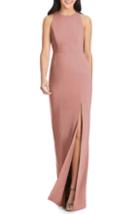 Women's Dessy Collection Sleeveless Crepe Gown (similar To 14w) - Pink