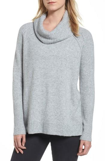 Petite Women's Caslon Cowl Neck Sweater, Size P - Grey