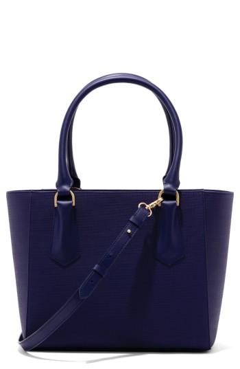 Dagne Dover 365 Signature Midi Faux Leather Tote - Blue