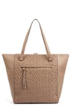 Sole Society Woven Faux Leather Tote - Beige