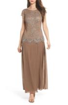 Women's Pisarro Nights Embellished Mock Two-piece Gown - Brown