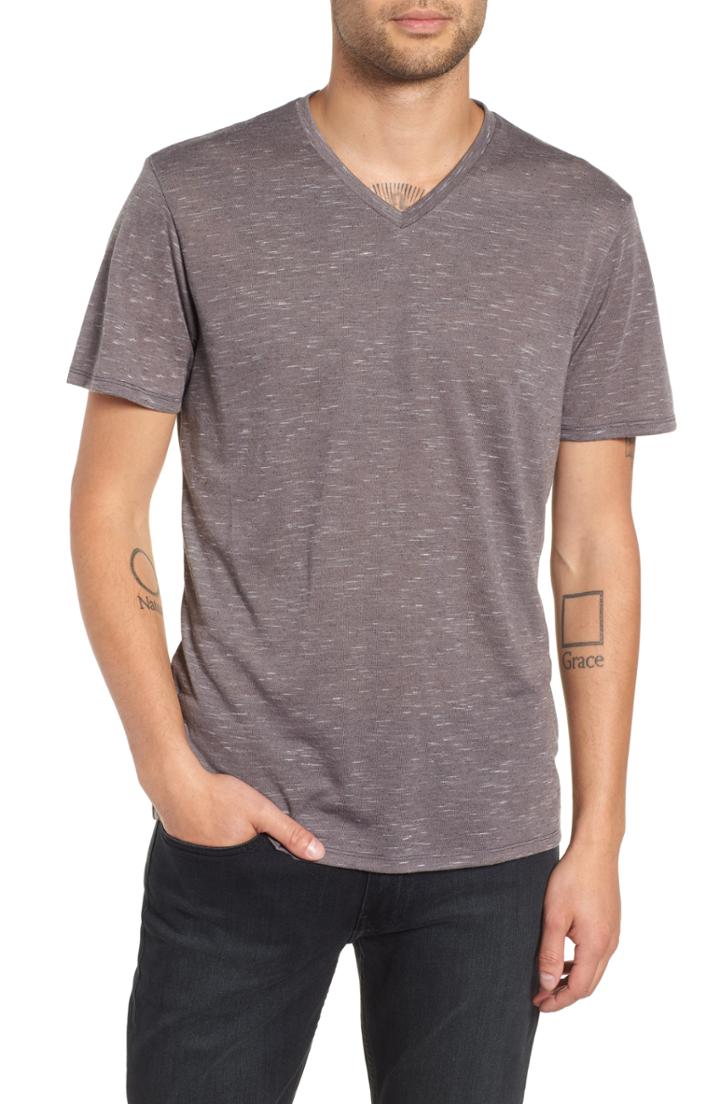 Men's The Rail Streaky V-neck T-shirt, Size - Grey