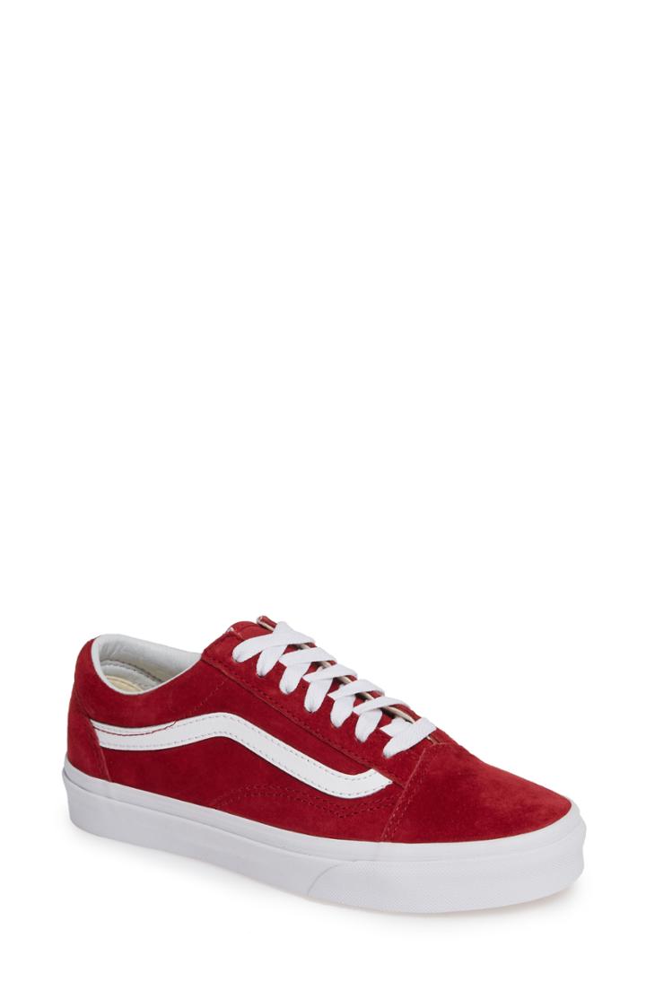 Women's Vans Old Skool Suede Low Top Sneaker .5 M - Red