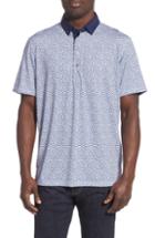Men's Greyson Wolf Pack Print Polo Shirt - White