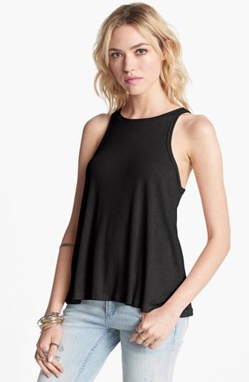 Women's Free People 'long Beach' Tank - Black