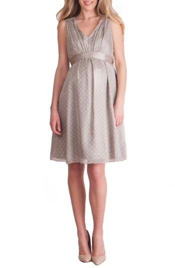 Women's Seraphine Silk Chiffon Maternity Dress - Ivory