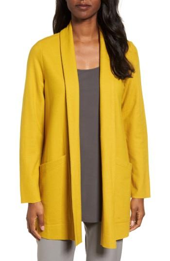 Women's Eileen Fisher Boiled Wool Jacket, Size - Yellow