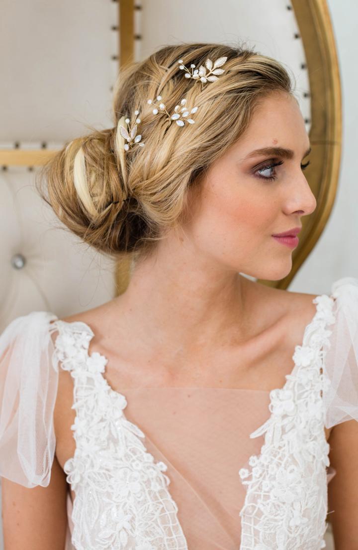 Brides & Hairpins Eden Set Of 3 Hair Pins, Size - Metallic