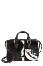 Kendall + Kylie Claire Faux Fur & Leather Satchel - Black