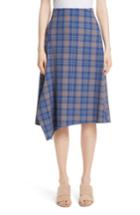 Women's Tracy Reese Asymmetric Plaid Midi Skirt - Blue