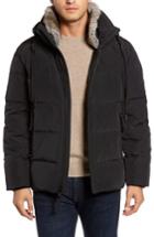 Men's Marc New York Navan Quilted Down Jacket With Genuine Rabbit Fur Trim, Size - Black