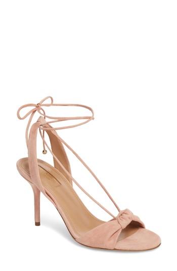 Women's Aquazzura Virginie Lace-up Sandal Us / 35eu - Pink