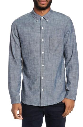 Men's Baldwin Regular Fit Chambray Sport Shirt - Blue