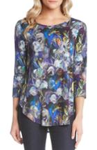 Women's Karen Kane Floral Shirttail Top - Blue