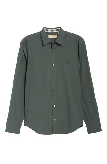 Men's Burberry Cambridge Aboyd Sport Shirt, Size - Green