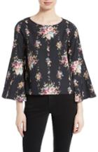 Women's Alice + Olivia Shirley Bell Sleeve Floral Blouse