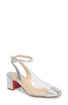 Women's Christian Louboutin Asticocotte Block Heel Pump Us / 37eu - Metallic