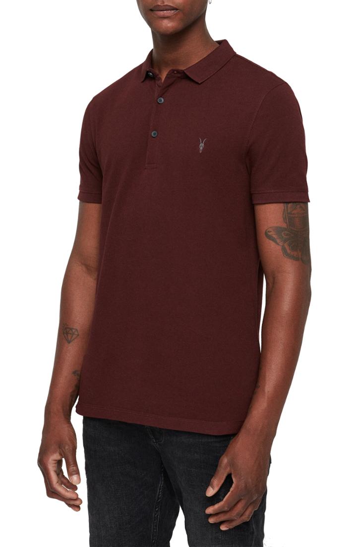 Men's Allsaints Reform Slim Fit Polo, Size - Red
