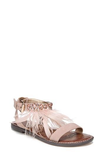 Women's Sam Edelman Genevia Feather Sandal .5 M - Pink