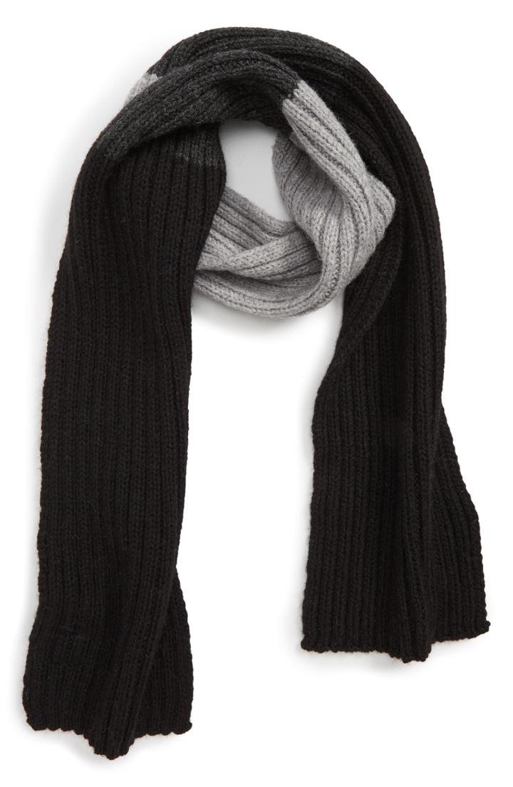 Men's Canada Goose Colorblock Ribbed Wool Scarf