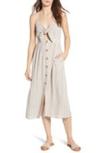 Women's Mimi Chica Button Front Keyhole Dress - Beige