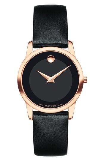 Women's Movado Classic Museum Leather Strap Watch, 28mm