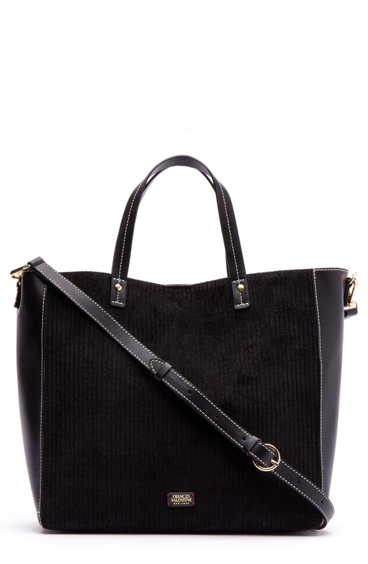 Frances Valentine Large Margaret Corduroy & Leather Tote - Black