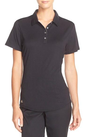 Women's Adidas 'essentials' Heathered Polo - Black