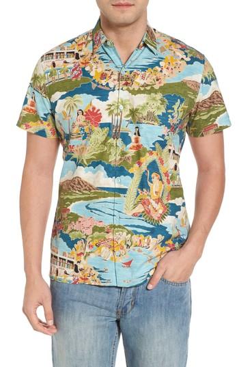 Men's Tori Richard Boat Day Aloha Sport Shirt - Blue