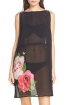Women's Ted Baker London Velrano Magnificent Sheer Cover-up Dress - Black