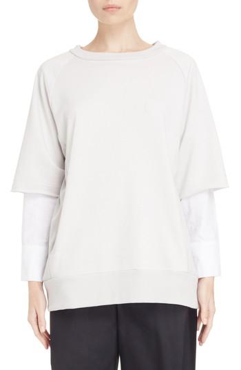 Women's Y's By Yohji Yamamoto Double Sleeve Sweatshirt - Ivory