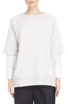 Women's Y's By Yohji Yamamoto Double Sleeve Sweatshirt - Ivory