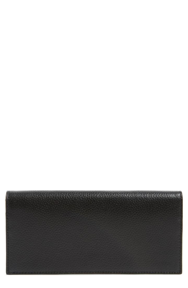 Women's Nordstrom Hunter Leather Continental Wallet - Black
