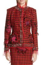 Women's Dilara Findikoglu Prime Minister Houndstooth Wool Jacket - Red