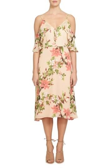 Women's Cece Alice Cold Shoulder Midi Dress - Pink